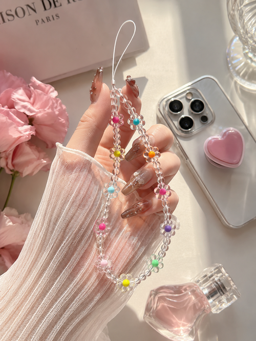 Clear Flower Phone Charm