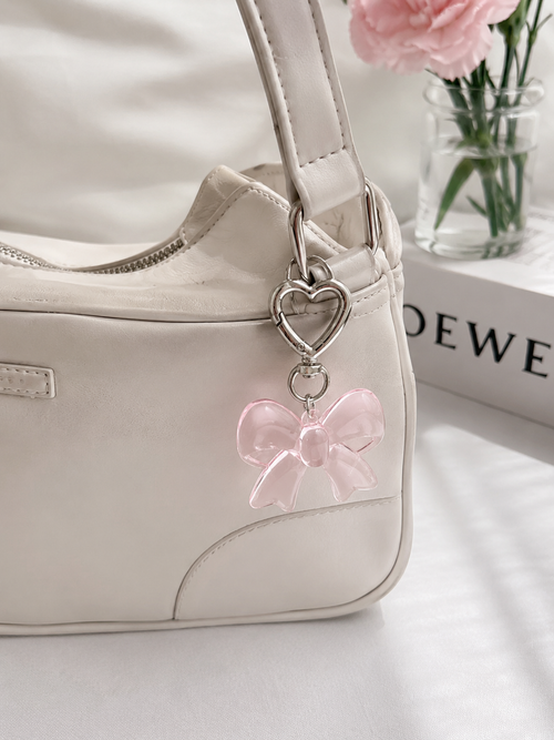 Blush Bow Bag Charm