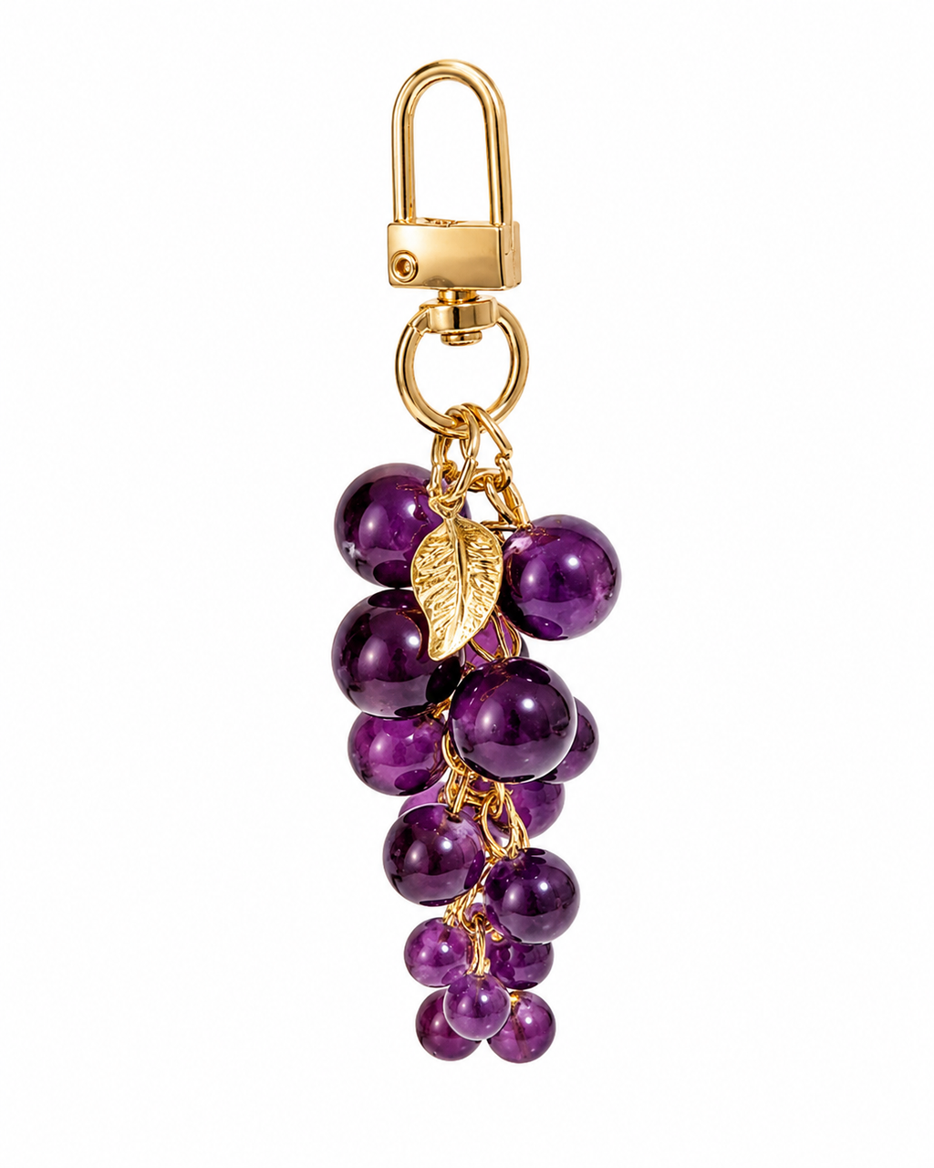 Purple Grape Cluster Bag Charm