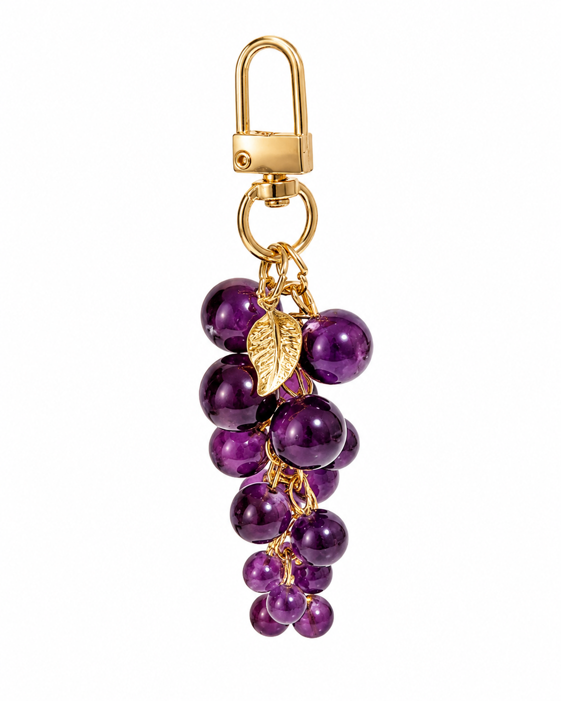 Purple Grape Cluster Bag Charm