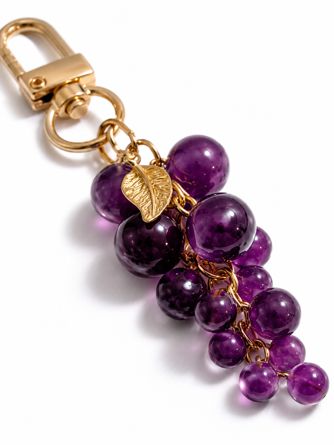 Purple Grape Cluster Bag Charm