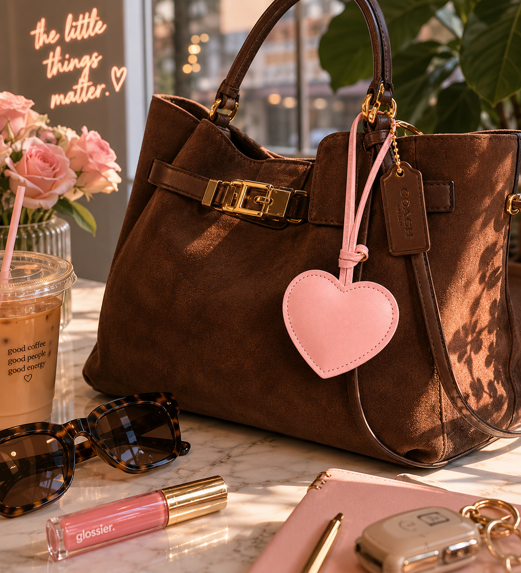 Simple Pink Heart Bag Charm