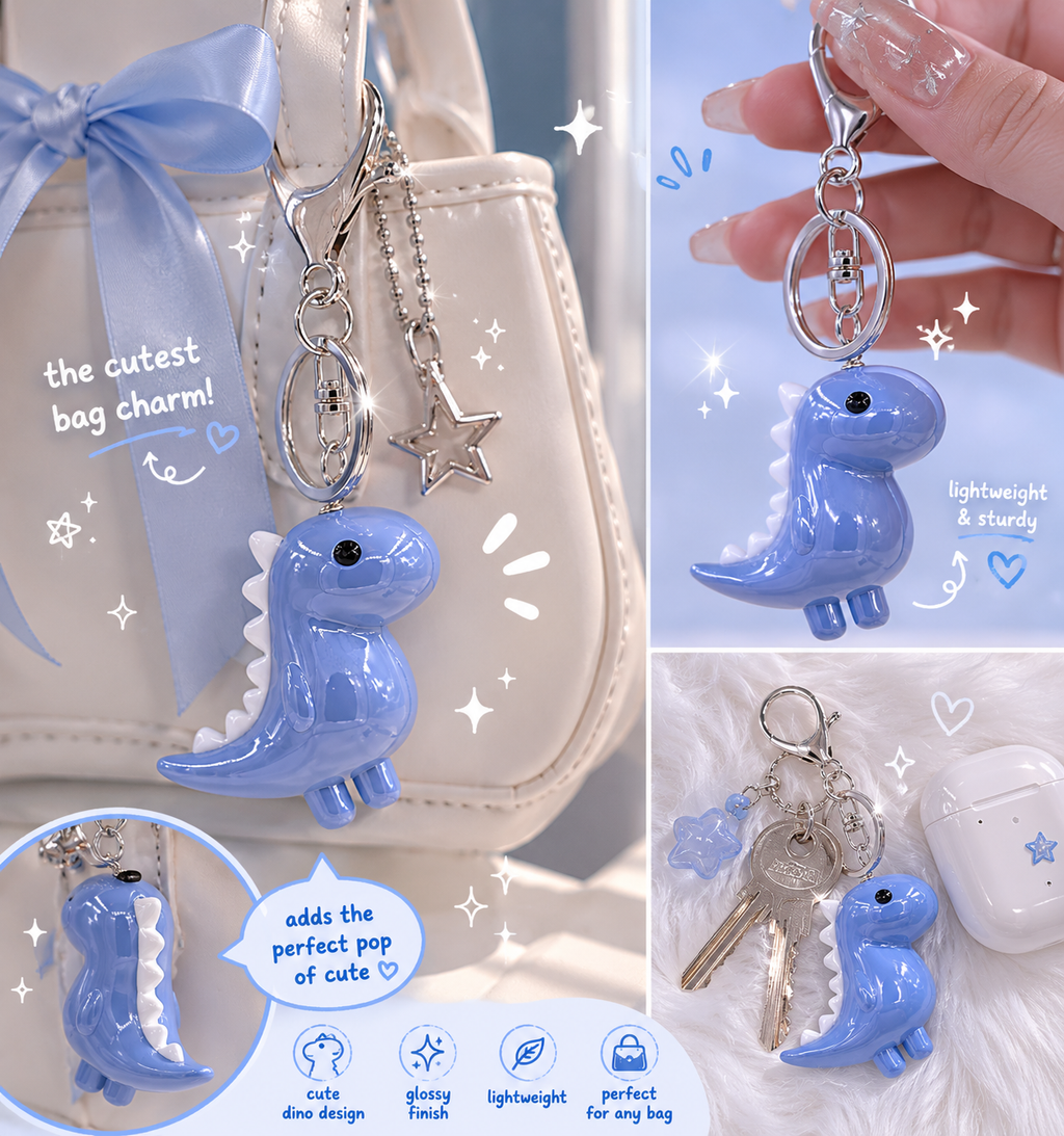 Dino Blue Bag Charm