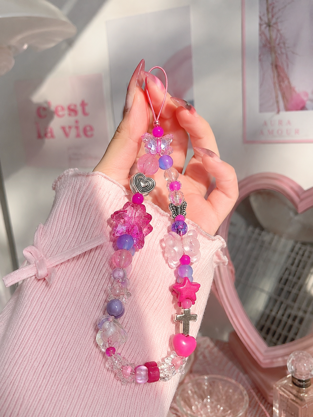 Pink Y2K Phone Charm