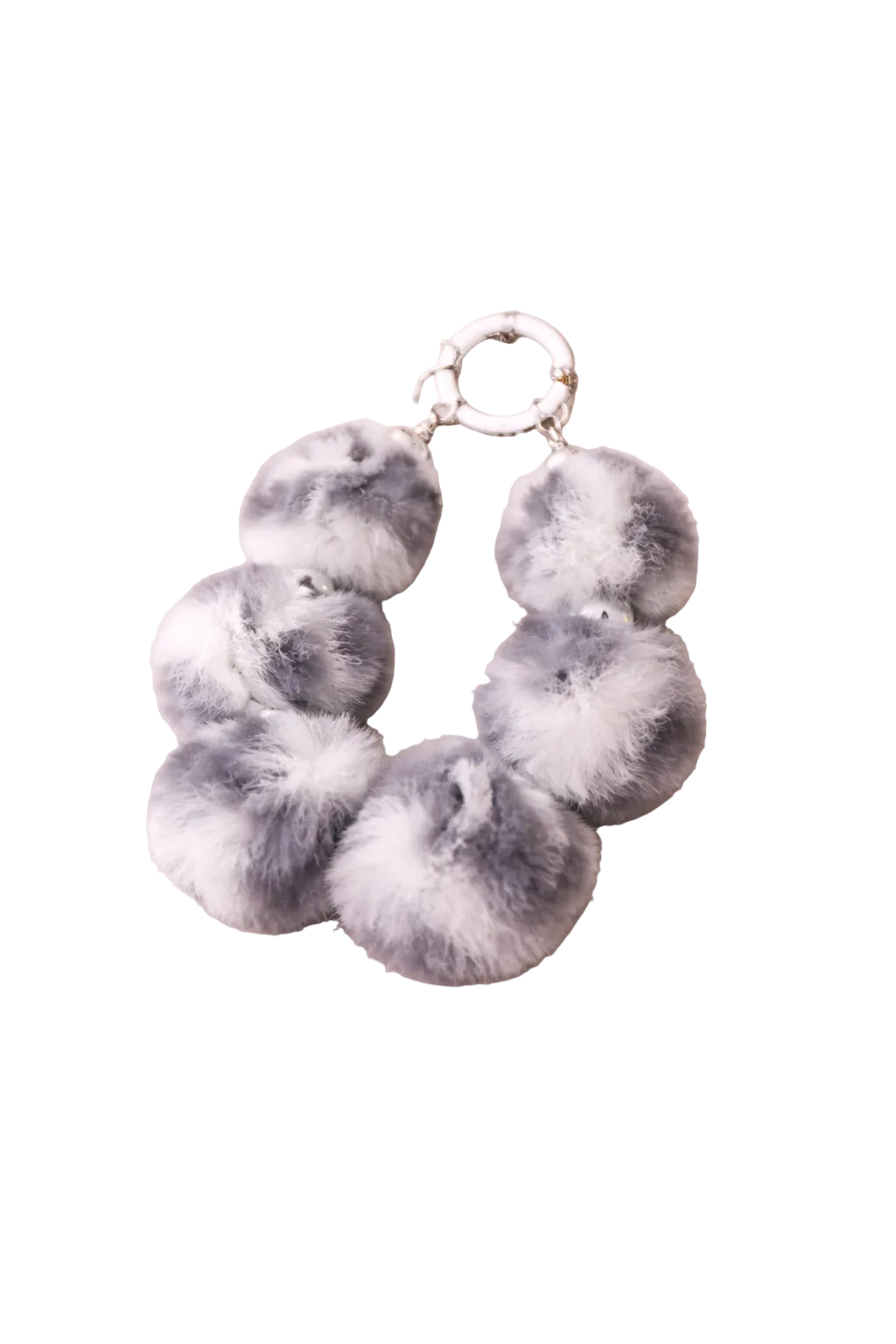 Grey Fur Ball Bag charm