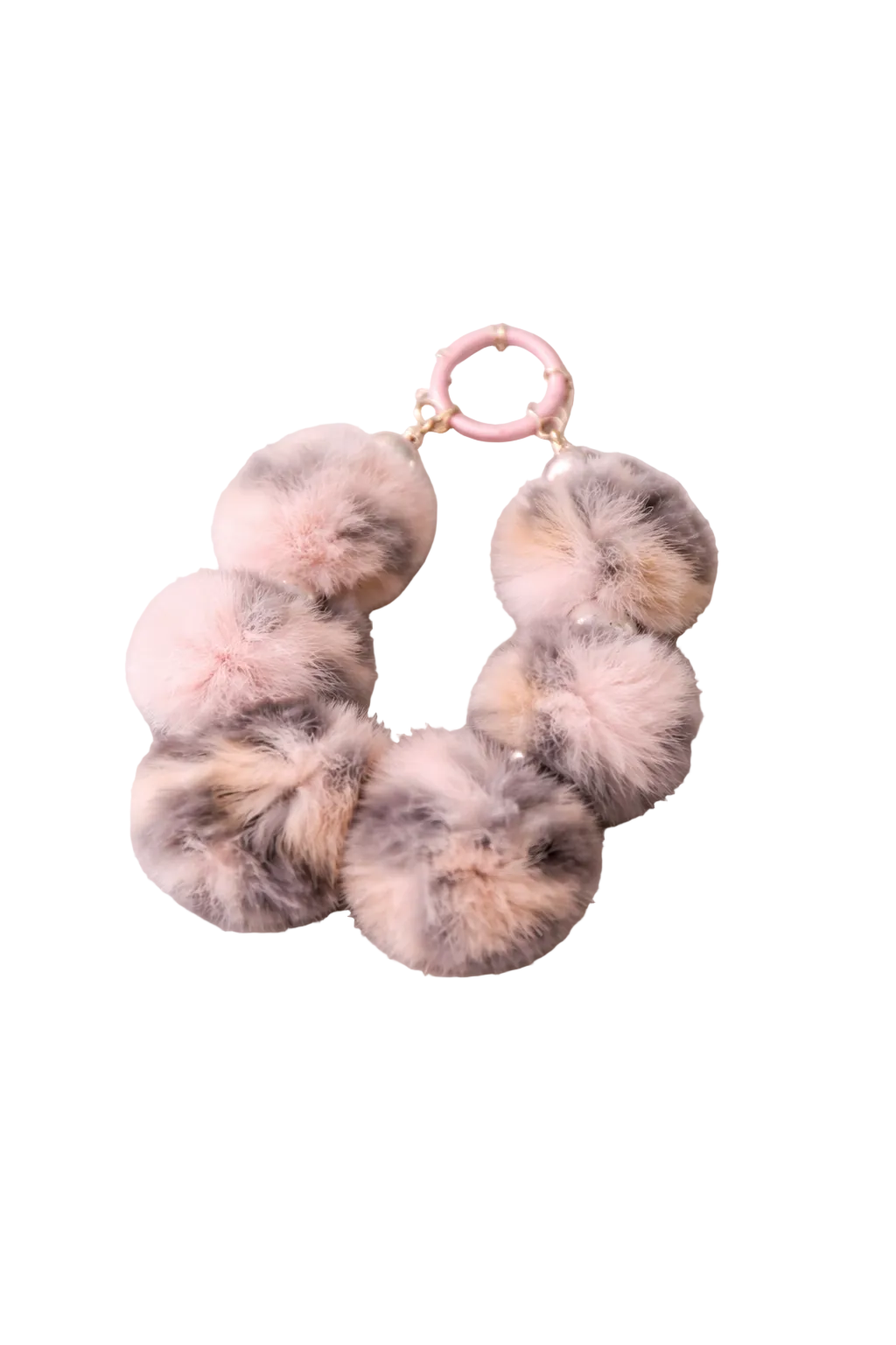 Blush Fur Ball Bag Charm