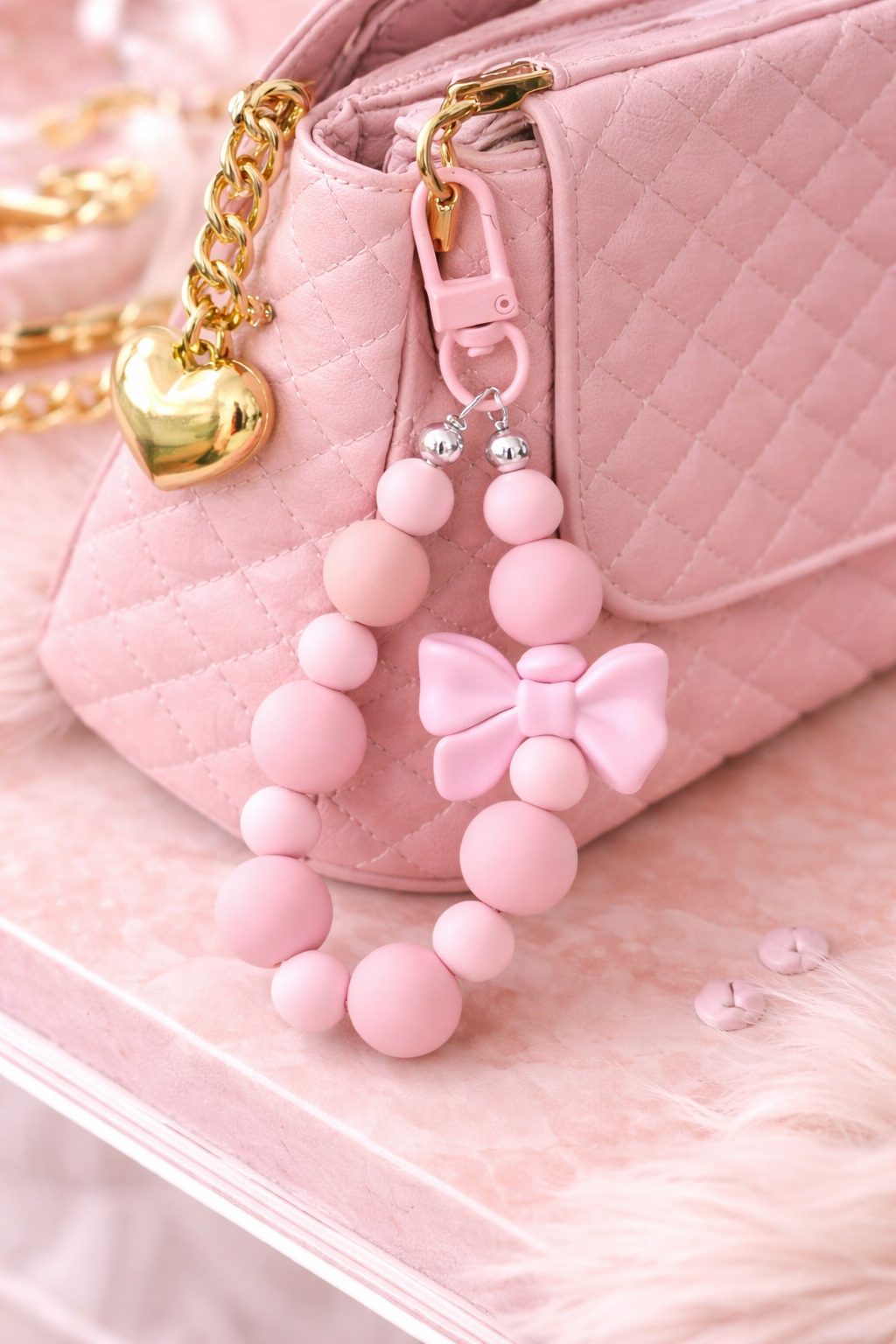 PINK BOW BAG CHARM