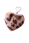 I Love Brown Fur Bag Charm