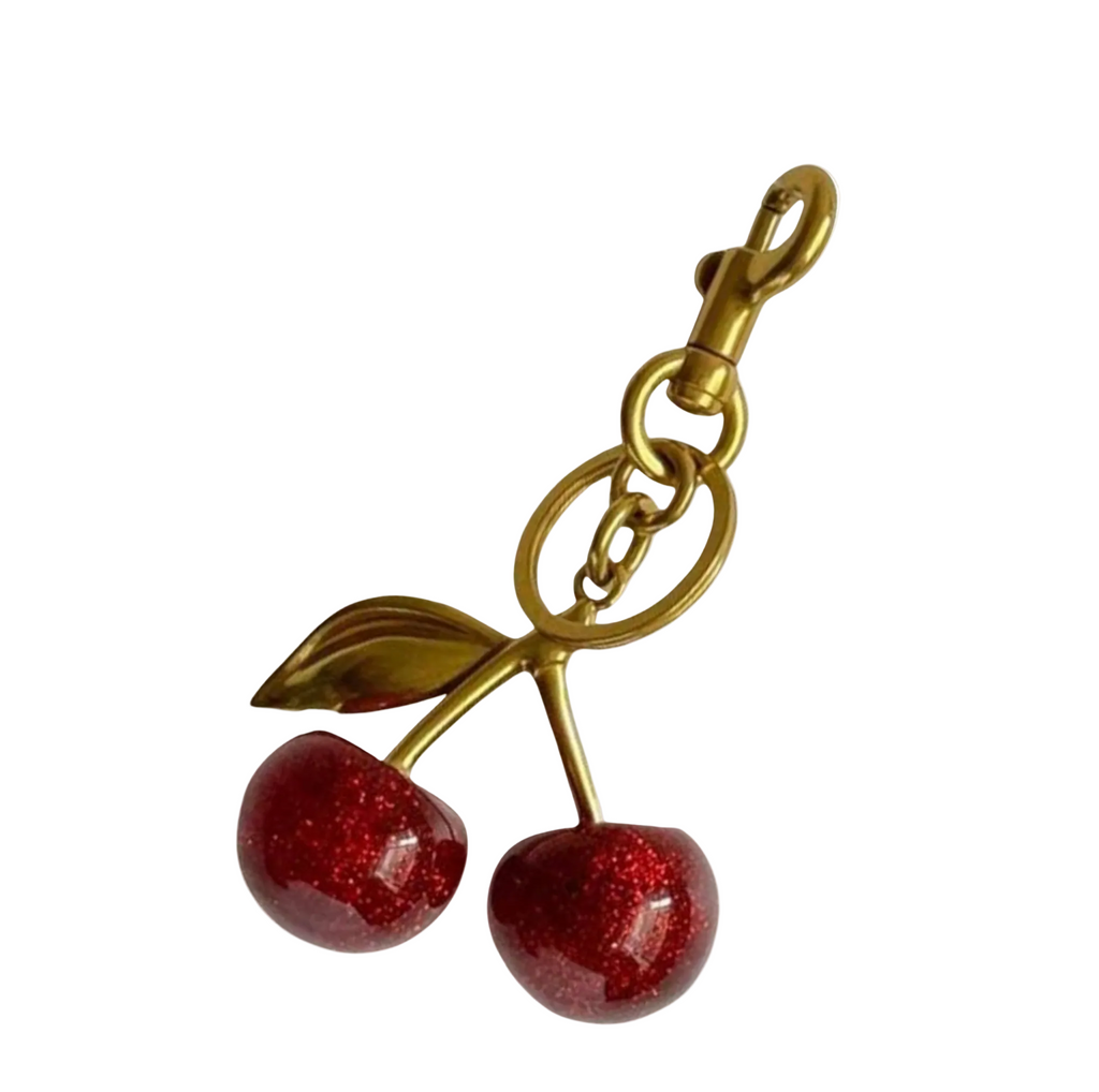 Red Luxe Cherry Charm- Bag