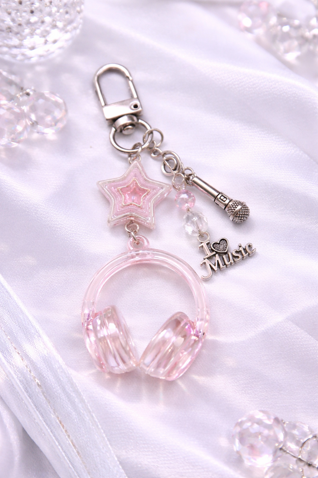 Pink Beatz Bag Charm