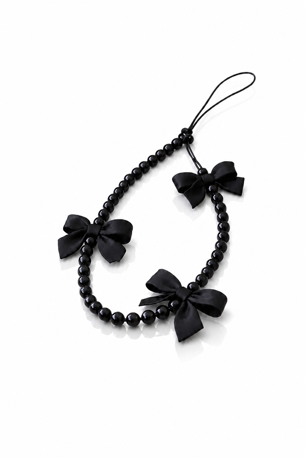 Black Bow Link Phone Charm