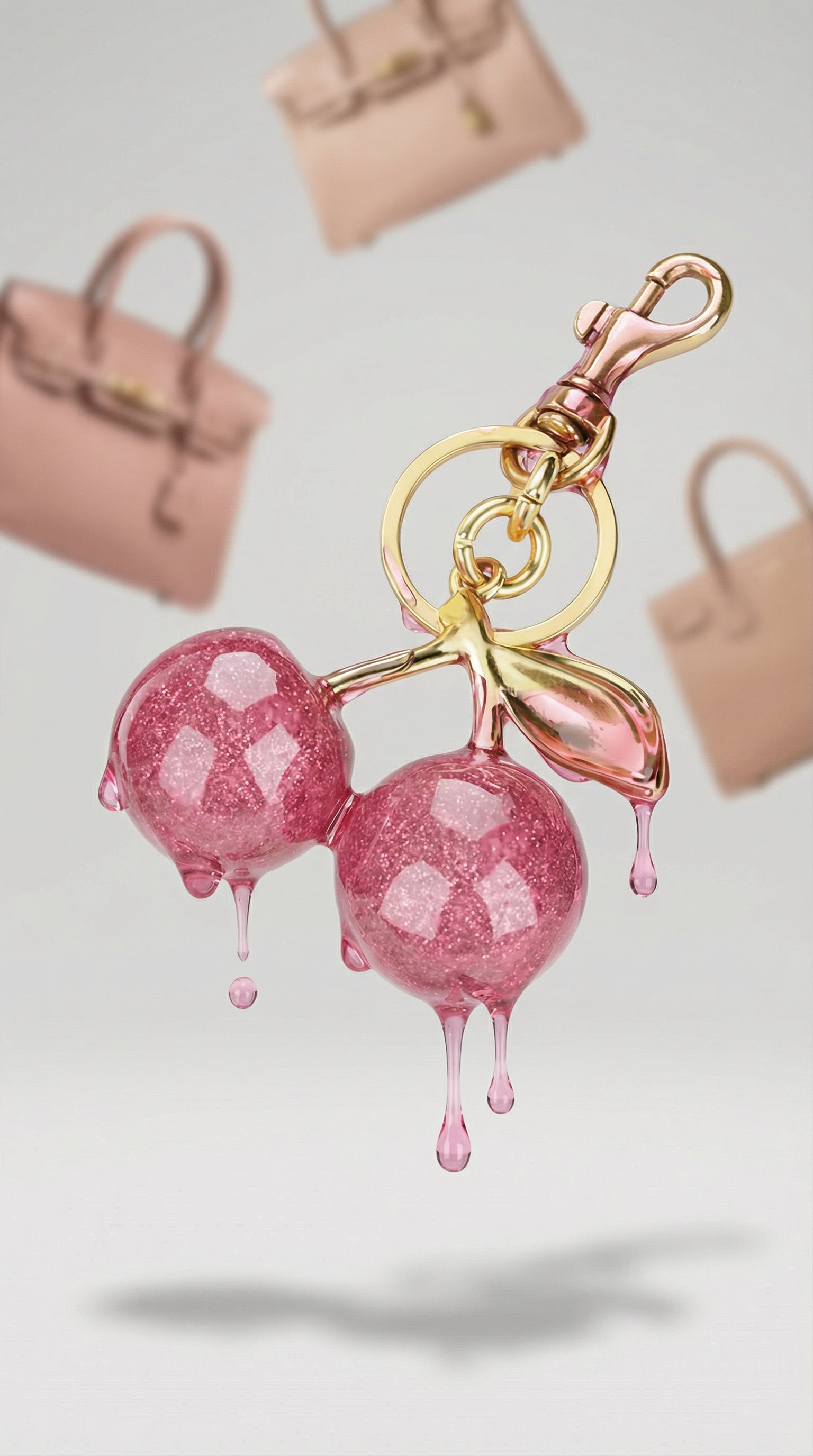 Pink Luxe Cherry Charm -Bag